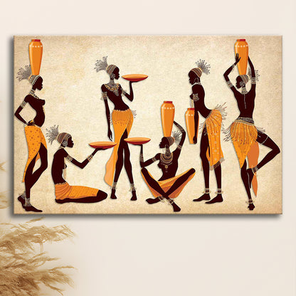 African Women Canvas Print,Ethnic Portrait Wall Art,Vibrant African, Cavas Print Wall Art Hom Decor