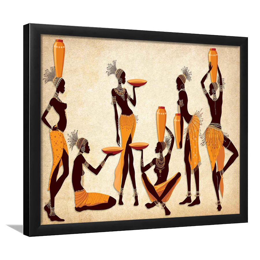 African Women Art Prints,Ethnic Portrait Wall Art,Vibrant African, Framed Art Print, Picture Framed