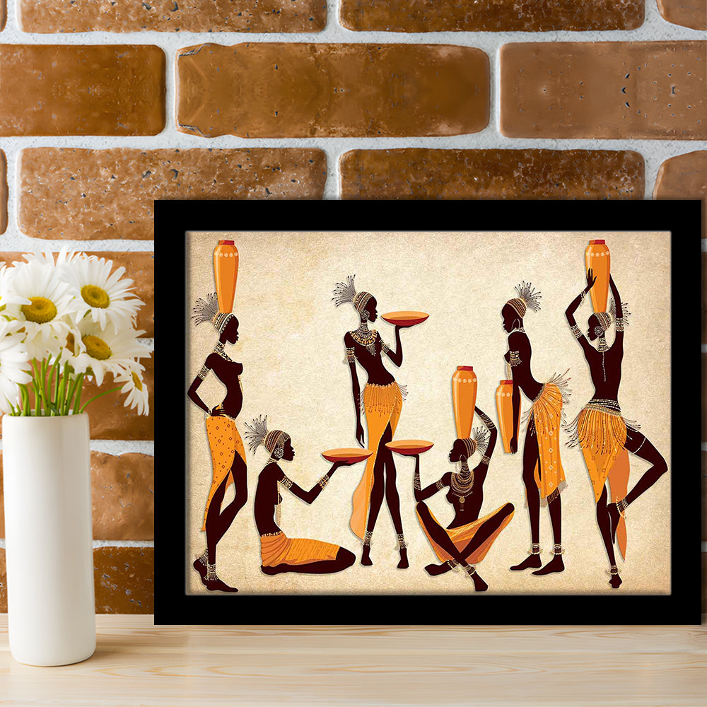 African Women Art Prints,Ethnic Portrait Wall Art,Vibrant African, Framed Art Print, Picture Framed