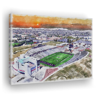 Aggie Memorial Painting Stadium Watercolor, New Mexico Wall Art Decor, Sport Art, Gifts for him, Canvas Print Wall Art