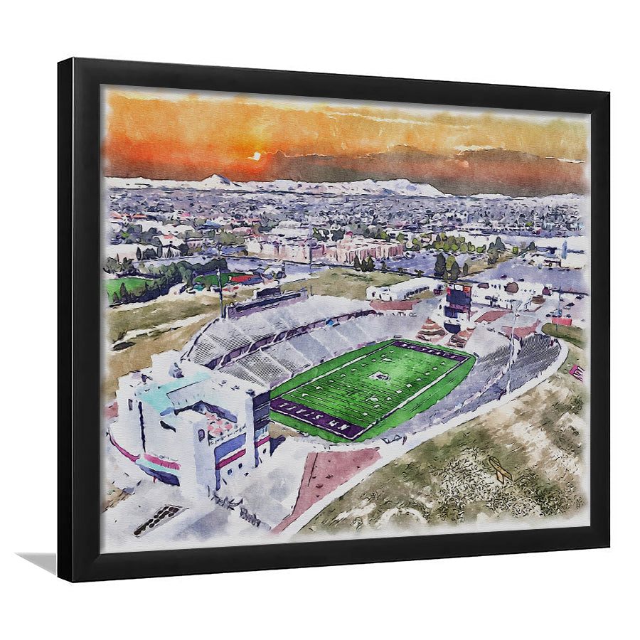 Aggie Memorial Painting Stadium Watercolor, New Mexico Wall Art Decor, Sport Gift Art, Framed Art Print Wall Decor
