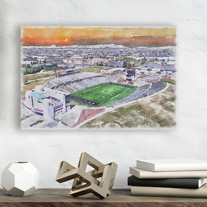 Aggie Memorial Painting Stadium Watercolor, New Mexico Wall Art Decor, Sport Art, Gifts for him, Canvas Print Wall Art
