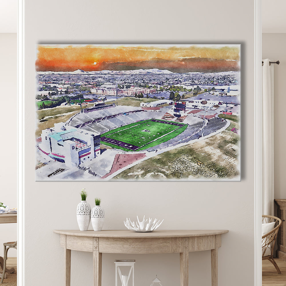 Aggie Memorial Painting Stadium Watercolor, New Mexico Wall Art Decor, Sport Art, Gifts for him, Canvas Print Wall Art
