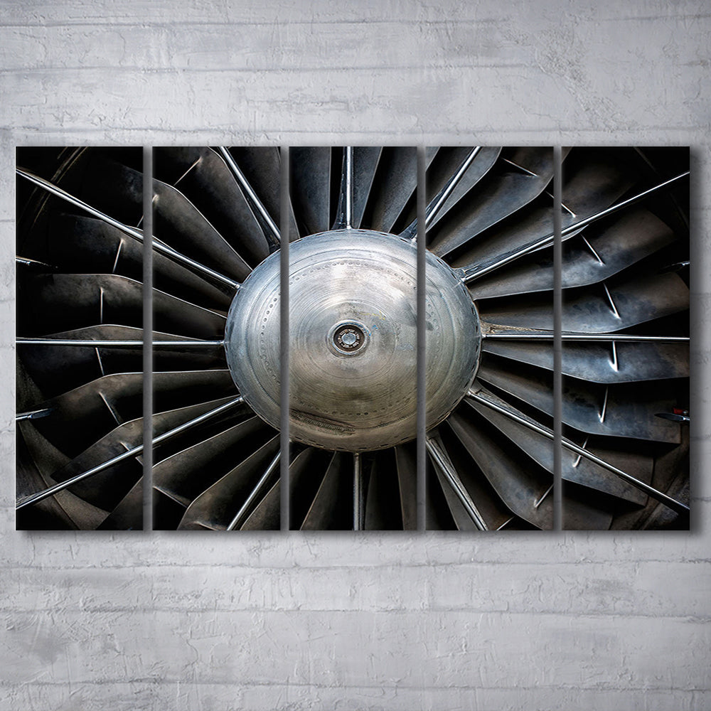 Aircraft Art Turbine Wall Art, Turbine Wall Decor, Plane Canvas Print, 5 Piece B Extra Large Cavas Print Wall Art Decor