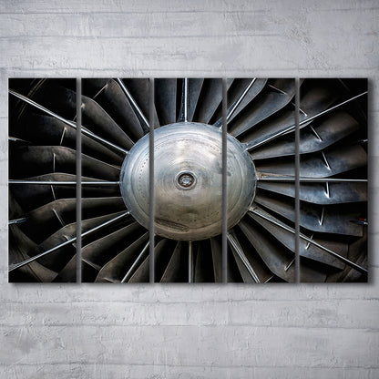 Aircraft Art Turbine Wall Art, Turbine Wall Decor, Plane Canvas Print, 5 Piece B Extra Large Cavas Print Wall Art Decor