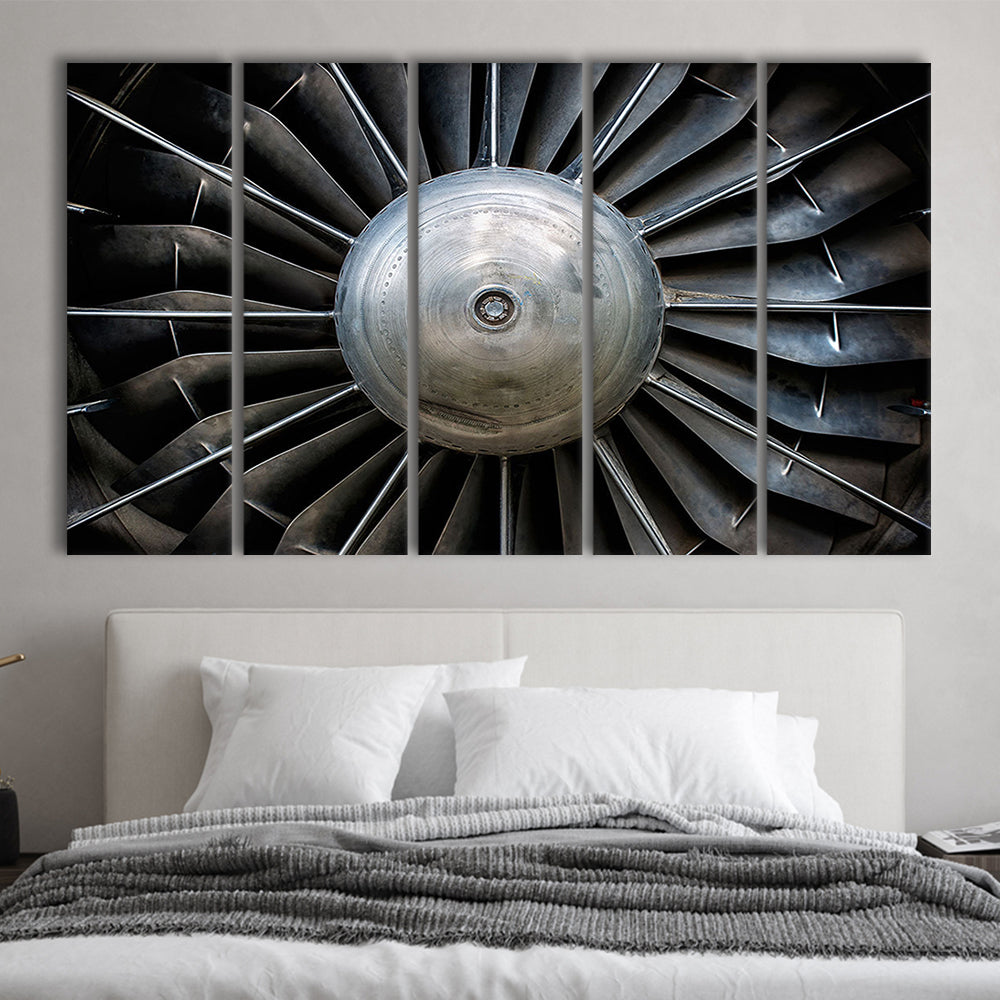 Aircraft Art Turbine Wall Art, Turbine Wall Decor, Plane Canvas Print, 5 Piece B Extra Large Cavas Print Wall Art Decor
