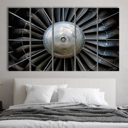 Aircraft Art Turbine Wall Art, Turbine Wall Decor, Plane Canvas Print, 5 Piece B Extra Large Cavas Print Wall Art Decor
