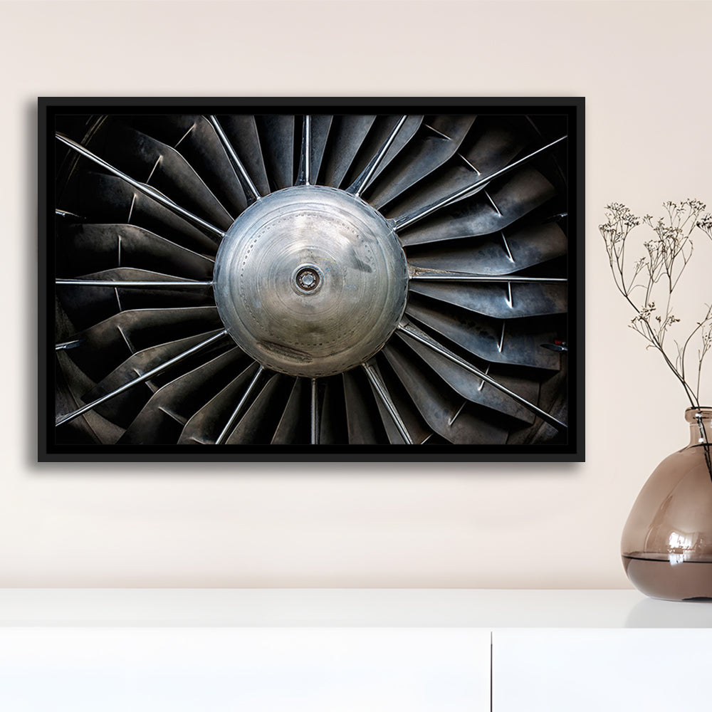 Aircraft Art Turbine Wall Art, Turbine Wall Decor, Plane Canvas Print Artwork, Framed Cavas Print, Floating Frame