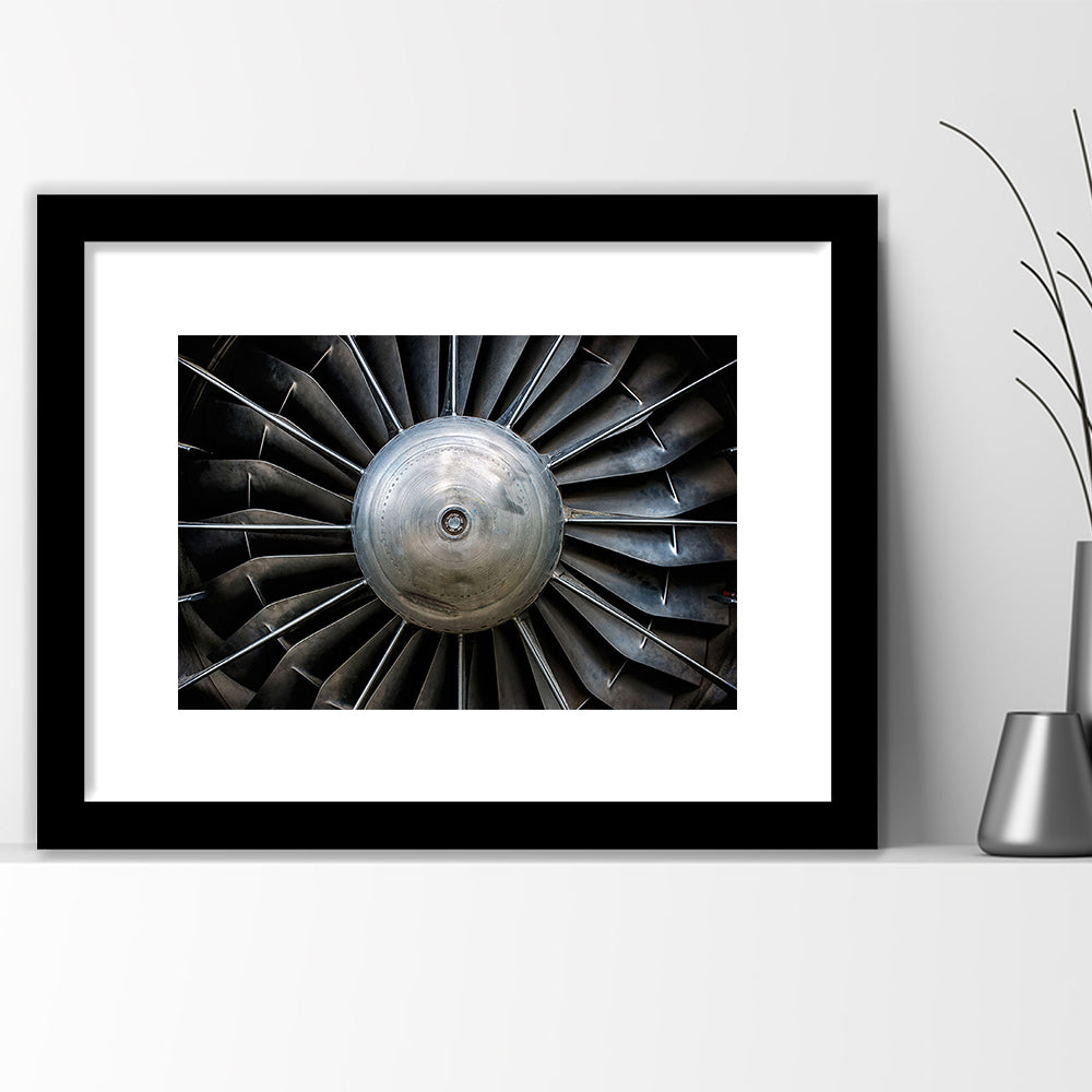 Aircraft Art Turbine Wall Art, Turbine Wall Decor, Plane Art Print Artwork, Framed Art Print White Border