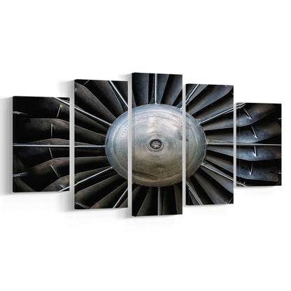 Aircraft Art Turbine Wall Art, Turbine Wall Decor, Plane Canvas Print Artwork, 5 Piece Large Cavas Print Wall Art