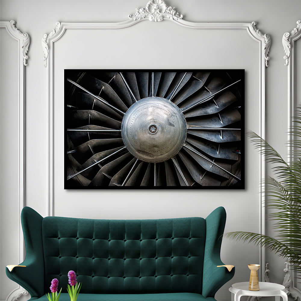 Aircraft Art Turbine Wall Art, Turbine Wall Decor, Plane Art Prints Artwork, Framed Art Print, Picture Framed