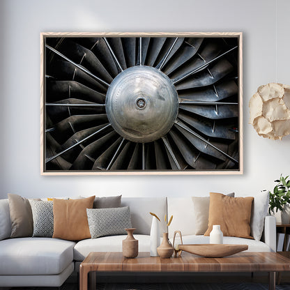 Aircraft Art Turbine Wall Art, Turbine Wall Decor, Plane Canvas Print Artwork, Framed Cavas Print, Floating Frame