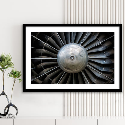 Aircraft Art Turbine Wall Art, Turbine Wall Decor, Plane Art Print Artwork, Framed Art Print White Border