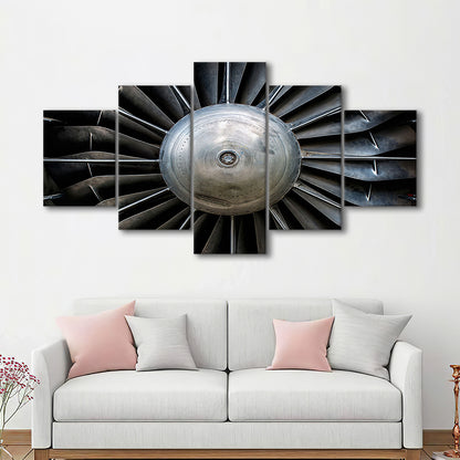 Aircraft Art Turbine Wall Art, Turbine Wall Decor, Plane Canvas Print Artwork, 5 Piece Large Cavas Print Wall Art