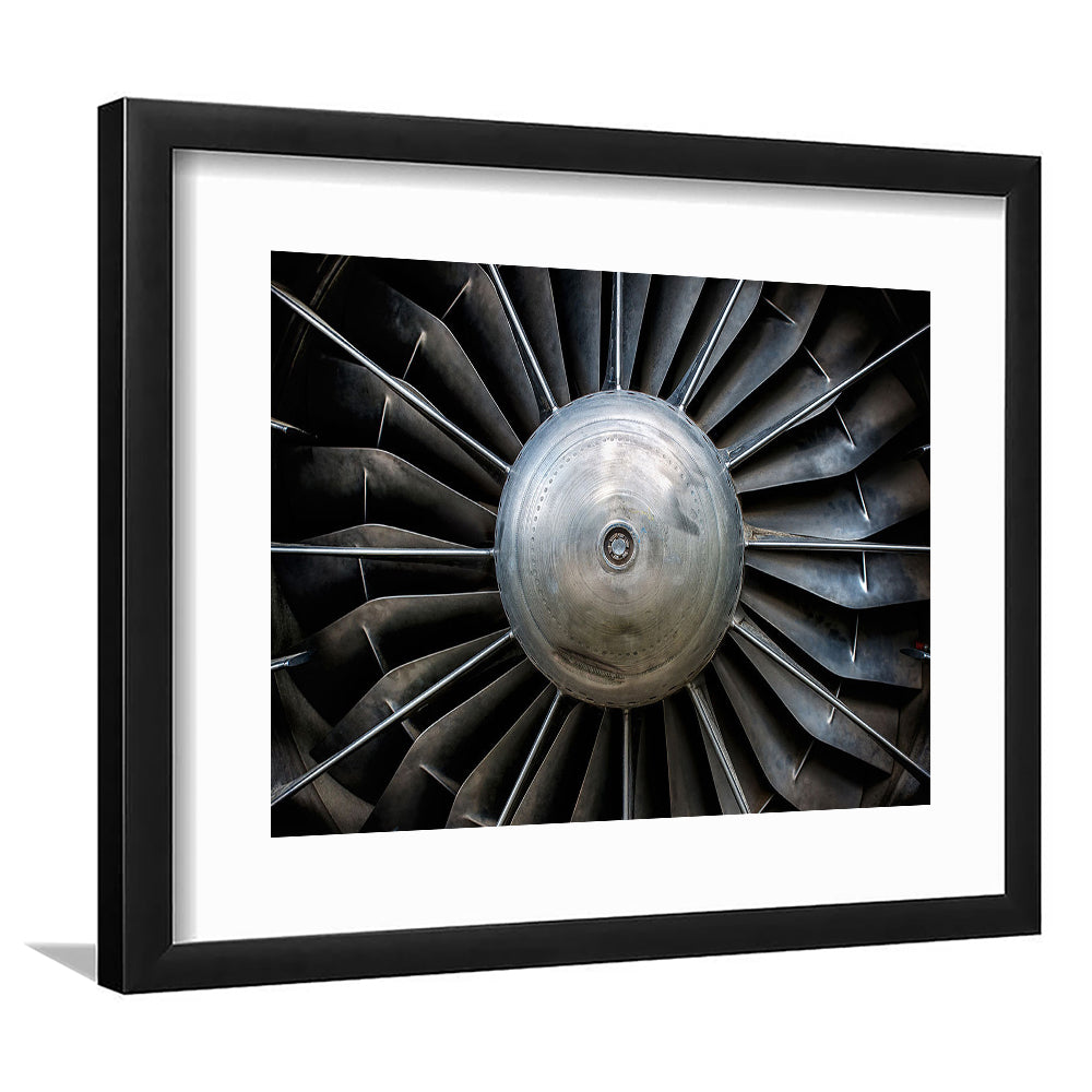 Aircraft Art Turbine Wall Art, Turbine Wall Decor, Plane Art Print Artwork, Framed Art Print White Border