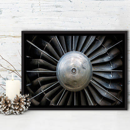 Aircraft Art Turbine Wall Art, Turbine Wall Decor, Plane Canvas Print Artwork, Framed Cavas Print, Floating Frame