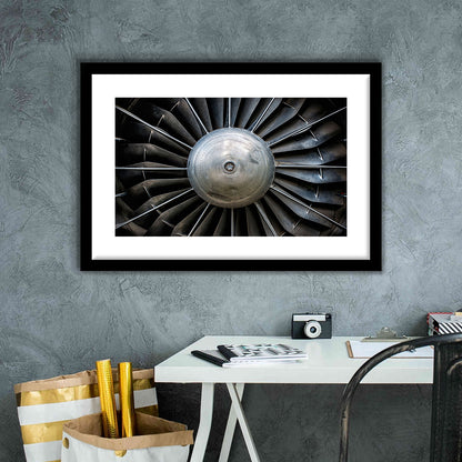 Aircraft Art Turbine Wall Art, Turbine Wall Decor, Plane Art Print Artwork, Framed Art Print White Border