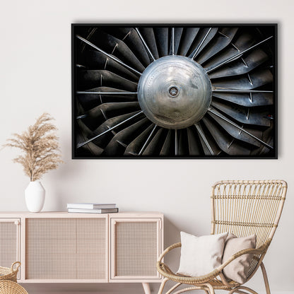 Aircraft Art Turbine Wall Art, Turbine Wall Decor, Plane Canvas Print Artwork, Framed Cavas Print, Floating Frame