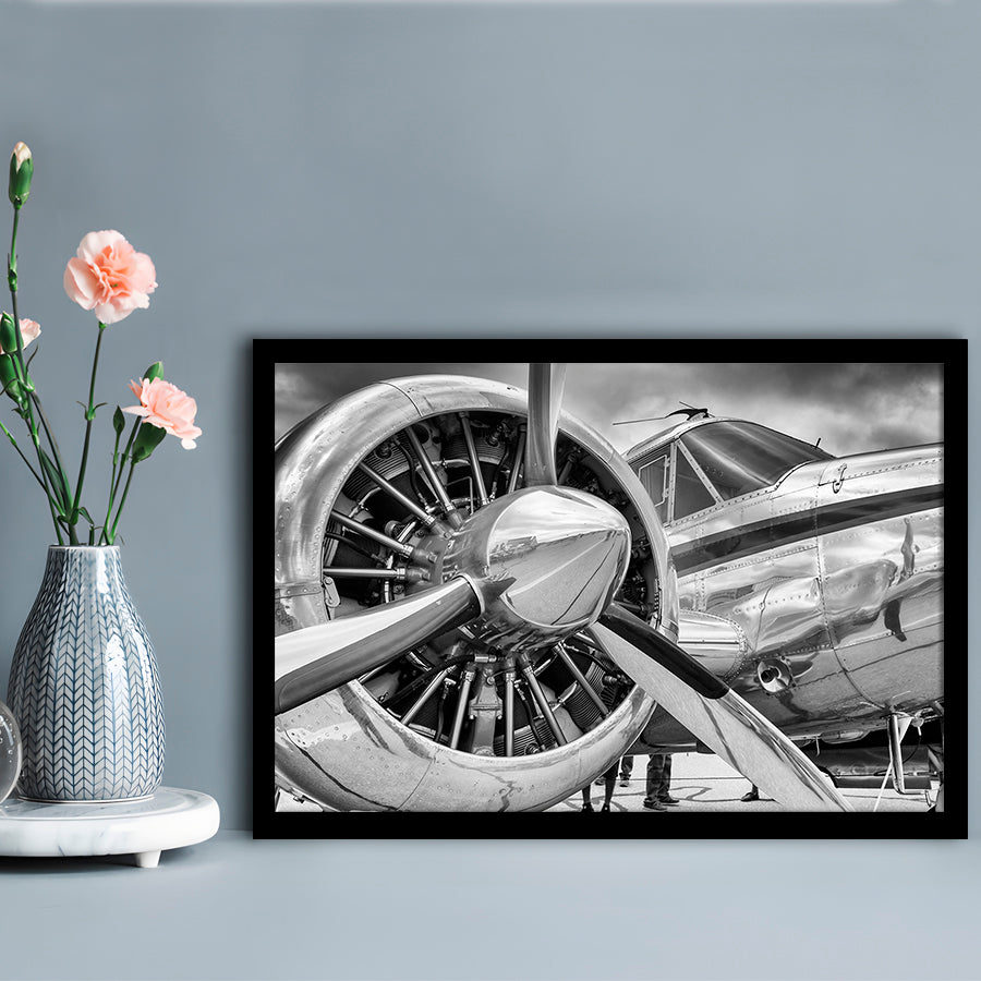 Airplane Closeup Aircraft Print, Plane Engine Airplane Decor, Engine Art Aircraft Decor, Framed Art Print, Picture Framed