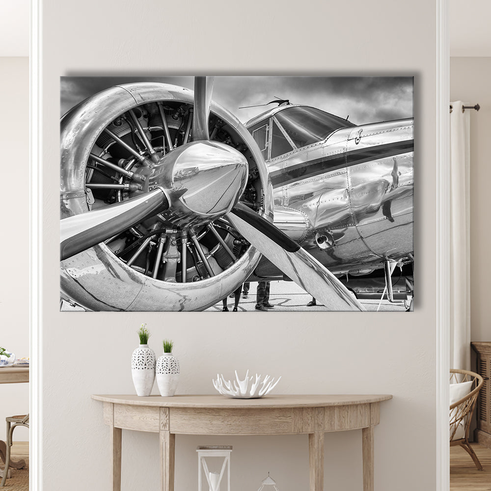 Airplane Closeup Aircraft Print, Plane Engine Airplane Decor, Engine Canvas Aircraft Decor, Cavas Print Wall Art Hom Decor