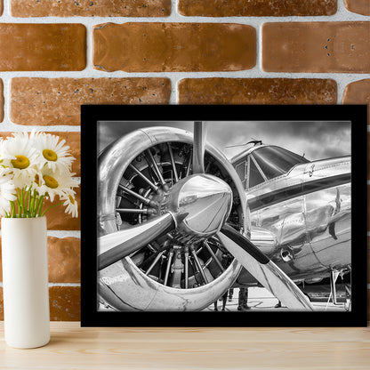 Airplane Closeup Aircraft Print, Plane Engine Airplane Decor, Engine Art Aircraft Decor, Framed Art Print, Picture Framed
