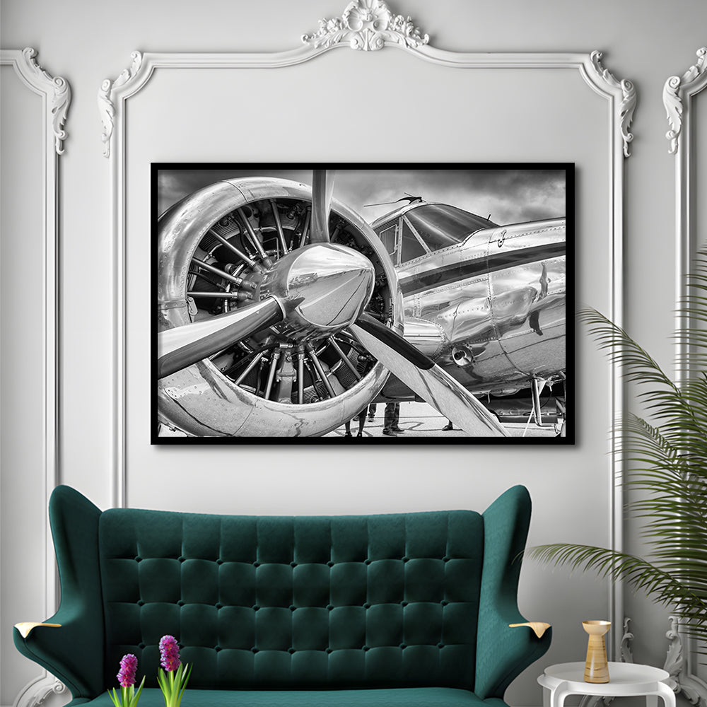 Airplane Closeup Aircraft Print, Plane Engine Airplane Decor, Engine Art Aircraft Decor, Framed Art Print, Picture Framed