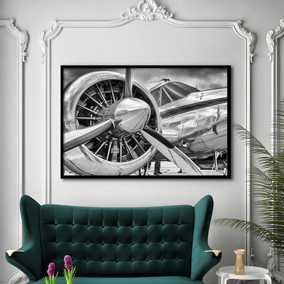 Airplane Closeup Aircraft Print, Plane Engine Airplane Decor, Engine Art Aircraft Decor, Framed Art Print, Picture Framed