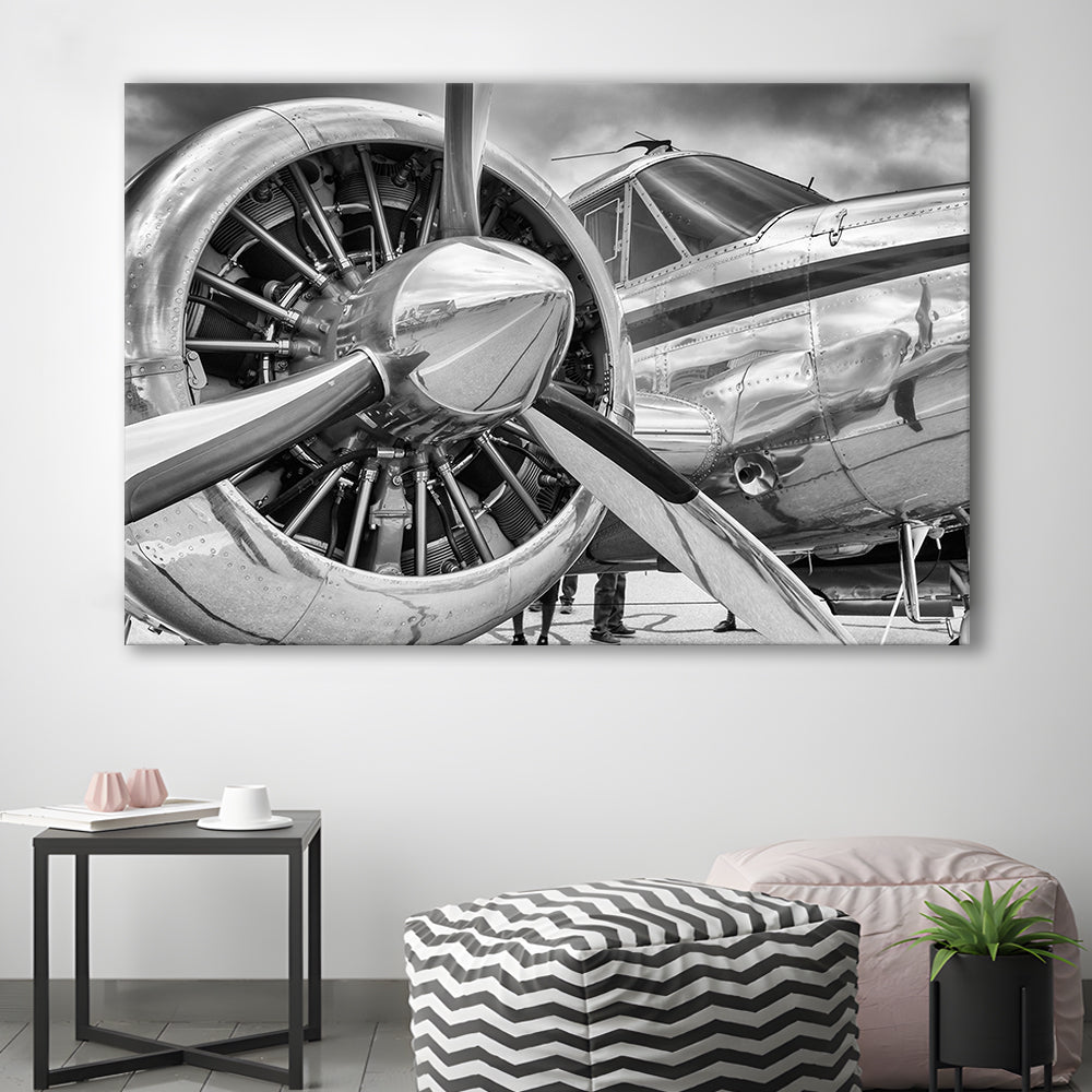 Airplane Closeup Aircraft Print, Plane Engine Airplane Decor, Engine Canvas Aircraft Decor, Cavas Print Wall Art Hom Decor
