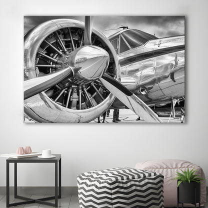 Airplane Closeup Aircraft Print, Plane Engine Airplane Decor, Engine Canvas Aircraft Decor, Cavas Print Wall Art Hom Decor