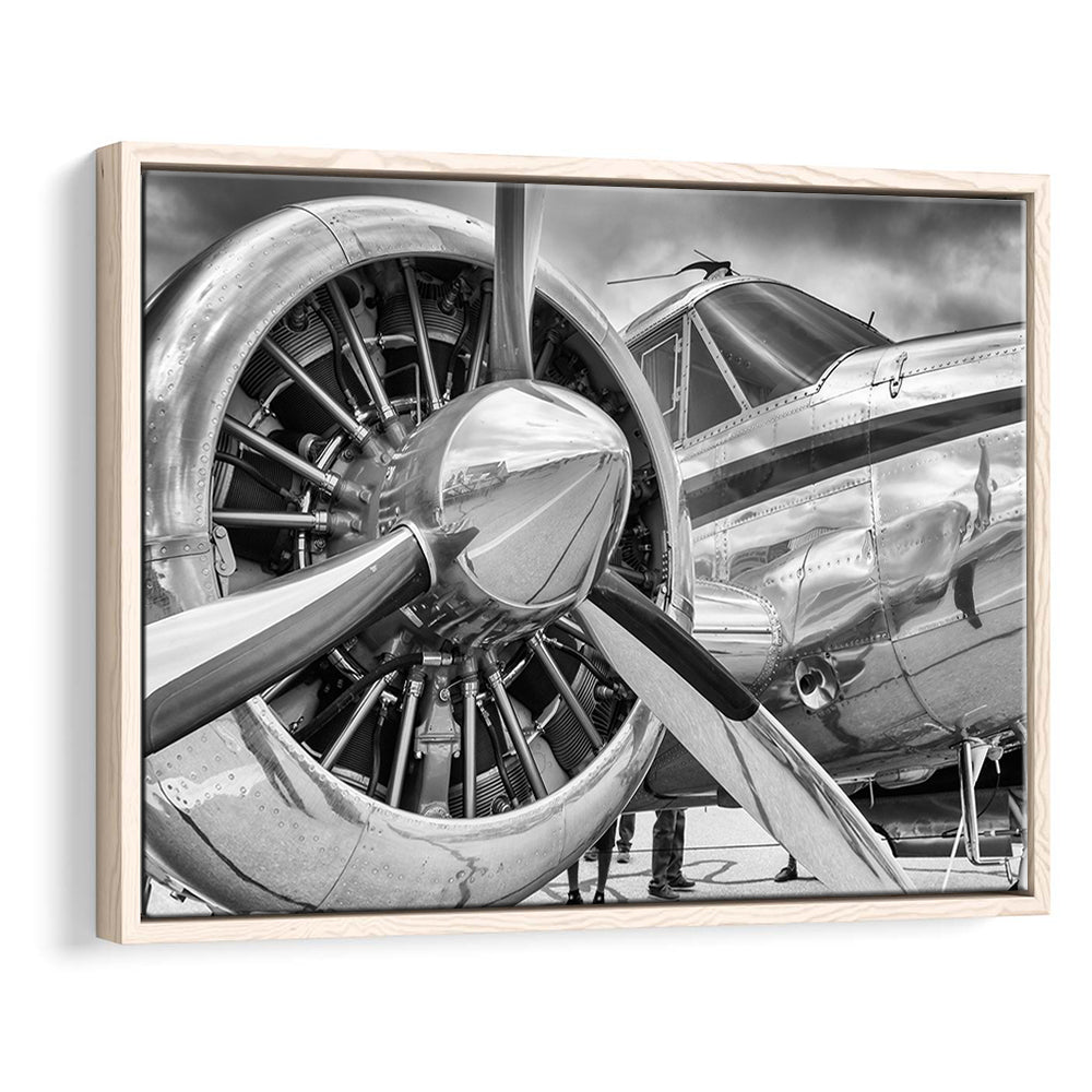 Airplane Closeup Aircraft Print, Plane Engine Airplane Decor, Engine Aircraft, Framed Cavas Print, Floating Frame