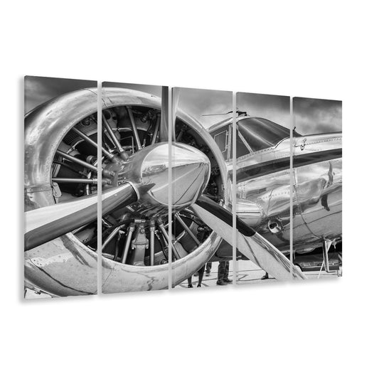 Airplane Closeup Aircraft Print, Plane Engine Airplane Decor, 5 Piece B Extra Large Cavas Print Wall Art Decor