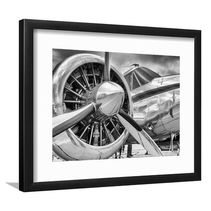 Airplane Closeup Aircraft Print, Plane Engine Airplane Decor, Engine Aircraft Decor, Framed Art Print White Border