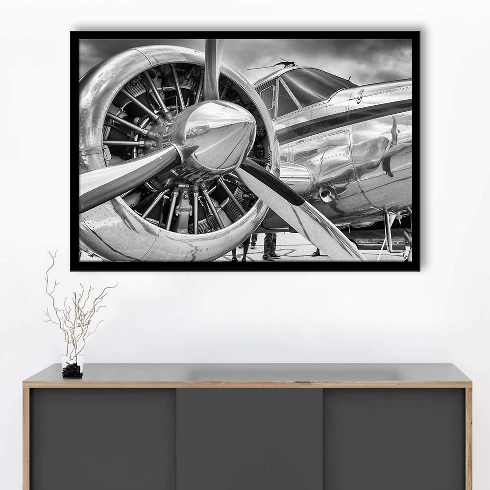 Airplane Closeup Aircraft Print, Plane Engine Airplane Decor, Engine Art Aircraft Decor, Framed Art Print, Picture Framed