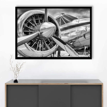 Airplane Closeup Aircraft Print, Plane Engine Airplane Decor, Engine Art Aircraft Decor, Framed Art Print, Picture Framed
