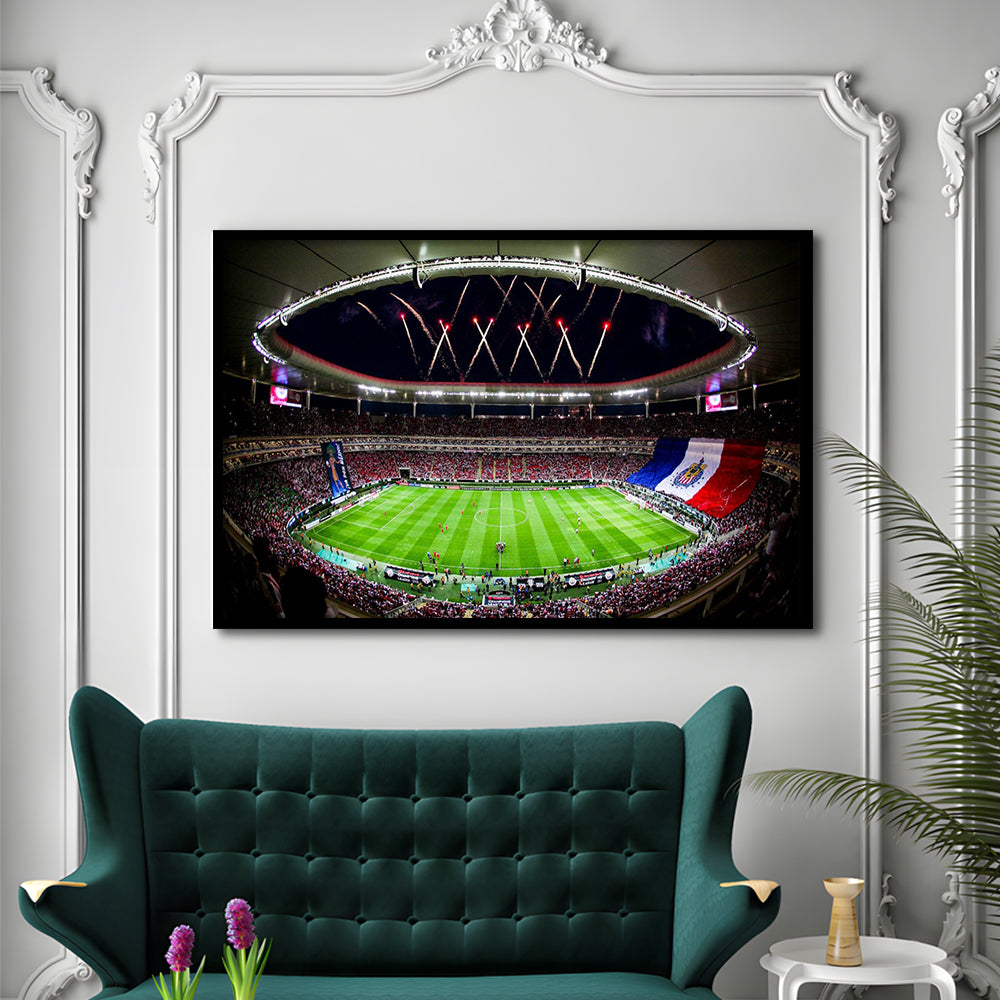 Akron Stadium, Stadium Canvas, Sport Art, Gift for him, Framed Art Print Wall Decor, Picture Framed