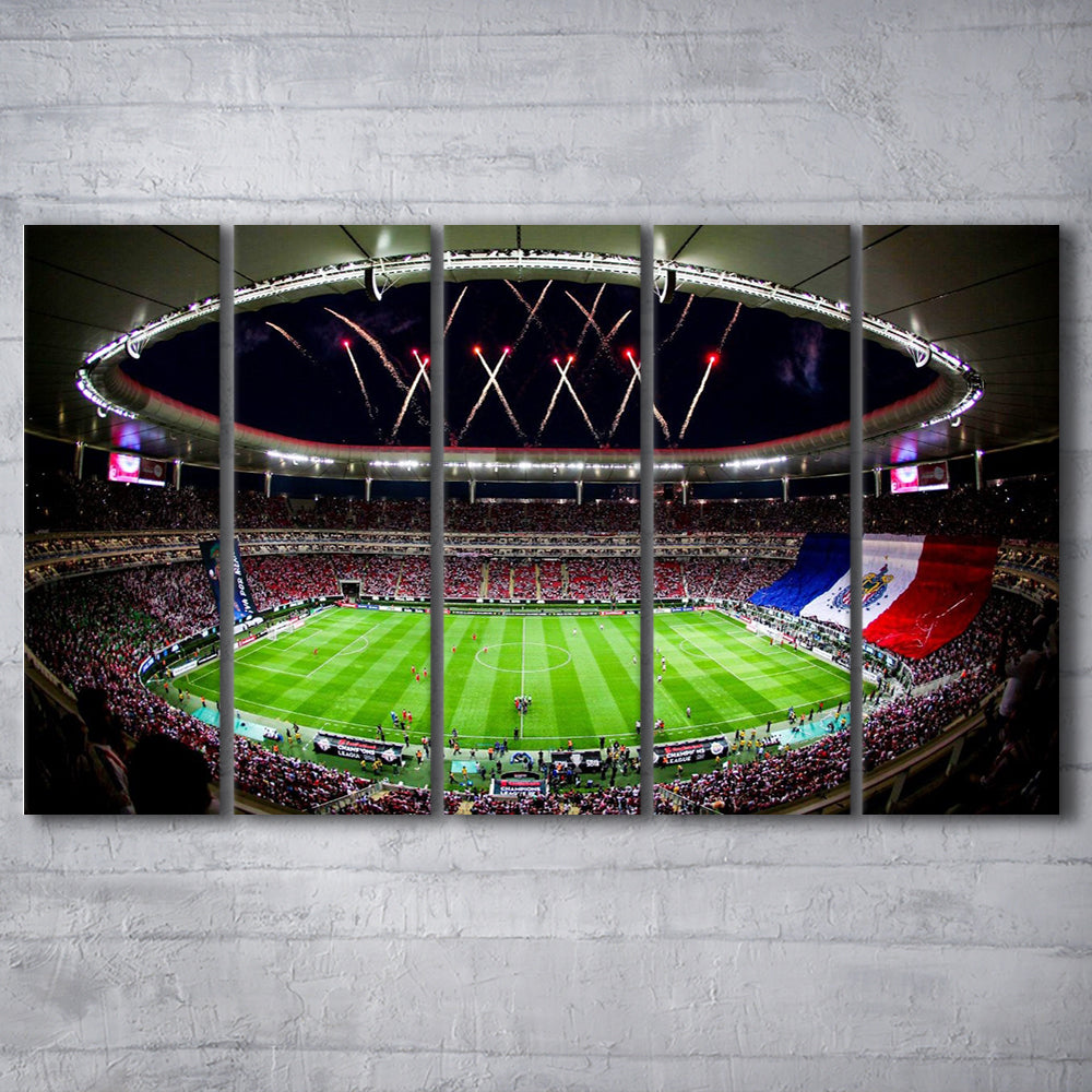 Akron Stadium, Stadium Canvas, Sport Art, 5 Panel B, Extra Large Canvas, Canvas Print Wall Art