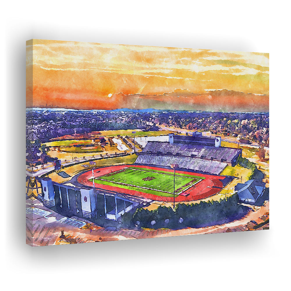 Alabama A&M Bulldogs, Louis Crews Painting Stadium Watercolor, Sport Art, Gifts for him, Canvas Print Wall Art