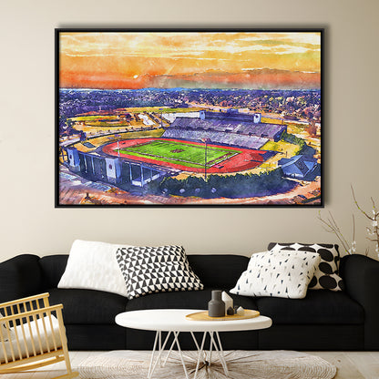 Alabama A&M Bulldogs, Louis Crews Painting Stadium Watercolor, Sport Gift Art, Framed Canvas Print Wall Art