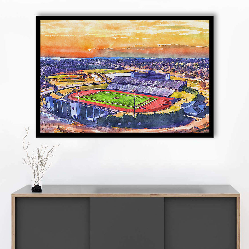 Alabama A&M Bulldogs, Louis Crews Painting Stadium Watercolor, Sport Gift Art, Framed Art Print Wall Decor