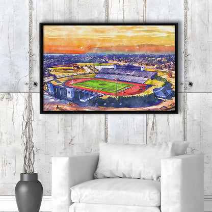 Alabama A&M Bulldogs, Louis Crews Painting Stadium Watercolor, Sport Gift Art, Framed Canvas Print Wall Art