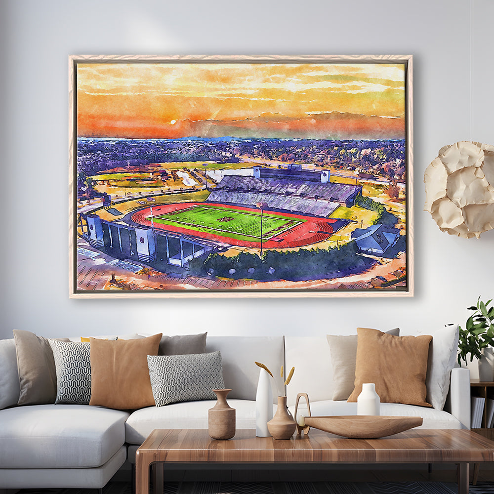 Alabama A&M Bulldogs, Louis Crews Painting Stadium Watercolor, Sport Gift Art, Framed Canvas Print Wall Art