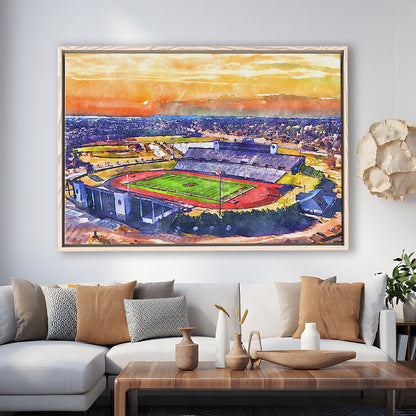 Alabama A&M Bulldogs, Louis Crews Painting Stadium Watercolor, Sport Gift Art, Framed Canvas Print Wall Art
