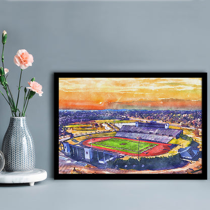 Alabama A&M Bulldogs, Louis Crews Painting Stadium Watercolor, Sport Gift Art, Framed Art Print Wall Decor