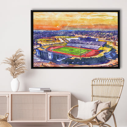 Alabama A&M Bulldogs, Louis Crews Painting Stadium Watercolor, Sport Gift Art, Framed Canvas Print Wall Art