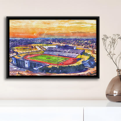 Alabama A&M Bulldogs, Louis Crews Painting Stadium Watercolor, Sport Gift Art, Framed Canvas Print Wall Art