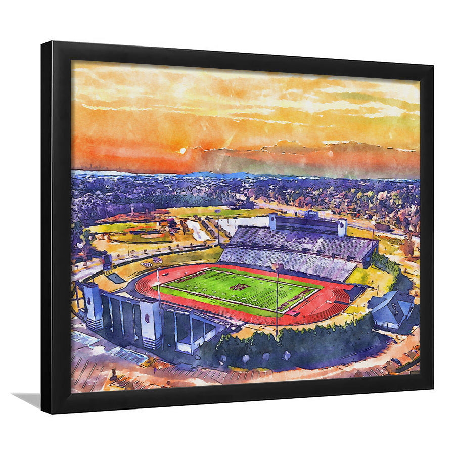 Alabama A&M Bulldogs, Louis Crews Painting Stadium Watercolor, Sport Gift Art, Framed Art Print Wall Decor