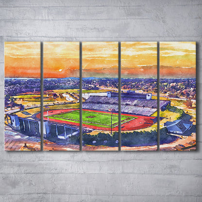 Alabama A&M Bulldogs, Louis Crews Painting Stadium Watercolor, Sport Art, Extra Large Canvas Print Wall Art