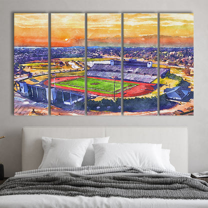 Alabama A&M Bulldogs, Louis Crews Painting Stadium Watercolor, Sport Art, Extra Large Canvas Print Wall Art