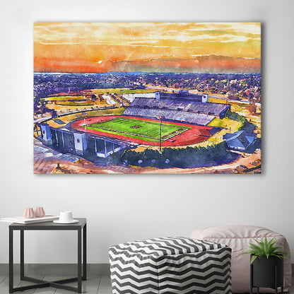Alabama A&M Bulldogs, Louis Crews Painting Stadium Watercolor, Sport Art, Gifts for him, Canvas Print Wall Art