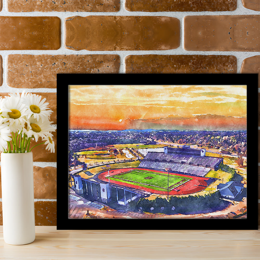Alabama A&M Bulldogs, Louis Crews Painting Stadium Watercolor, Sport Gift Art, Framed Art Print Wall Decor